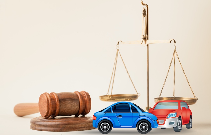 A legal representation of a car accident.