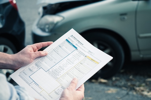 Car Accident Statement Closeup
