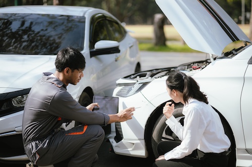 Car Accident Aftermath - Partly At Fault